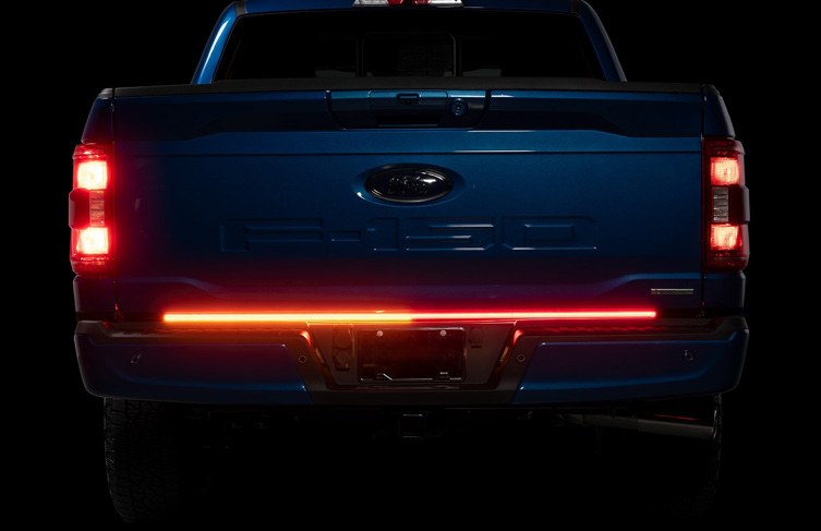 F-150 2021-2027 TAILGATE LIGHT BAR, WITH HALOGEN FACTORY TAILLAMPS, WITHOUT ONBOARD SCALES