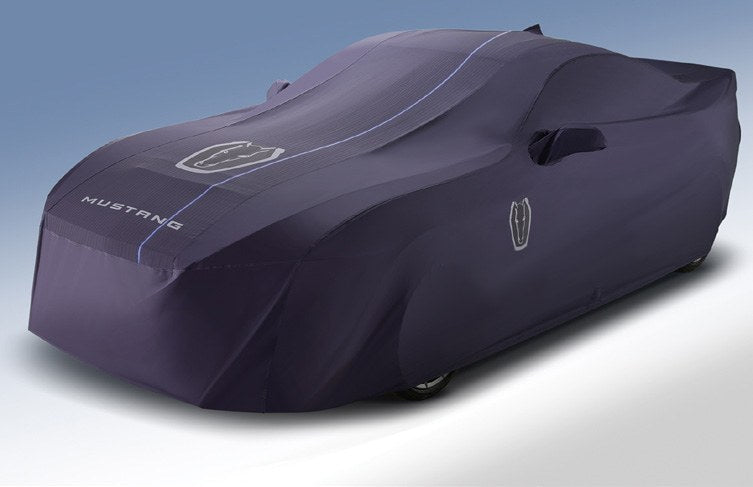 MUSTANG 2024-2027 FULL VEHICLE COVER - OUTDOOR COVER FOR DARK HORSE, PEDESTAL/HIGH SPOILER, DARK BLUE BY COVERKING