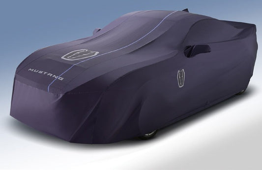 MUSTANG 2024-2027 FULL VEHICLE COVER - OUTDOOR COVER FOR DARK HORSE, PEDESTAL/HIGH SPOILER, DARK BLUE BY COVERKING