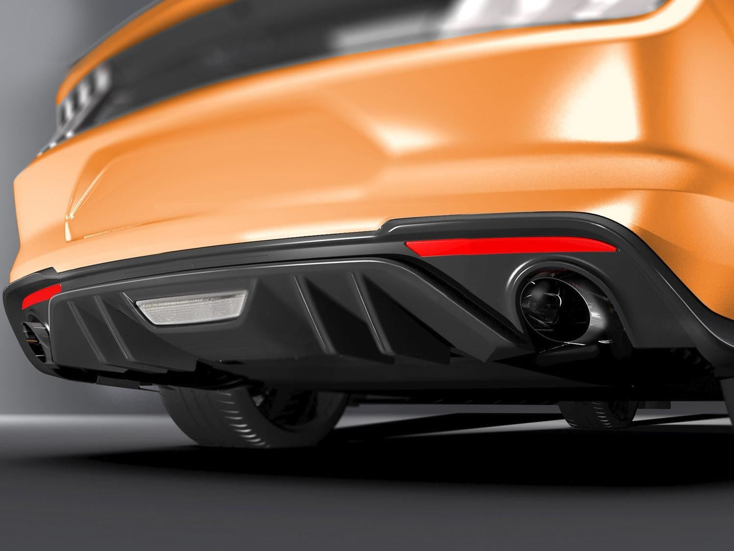 MUSTANG 2018-2023 MATTE BLACK REAR BUMPER DIFFUSER