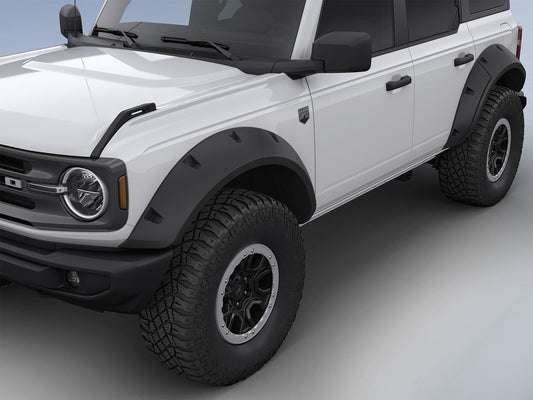 BRONCO 2021-2026 BLACK TEXTURED FENDER FLARES — 4-DOOR