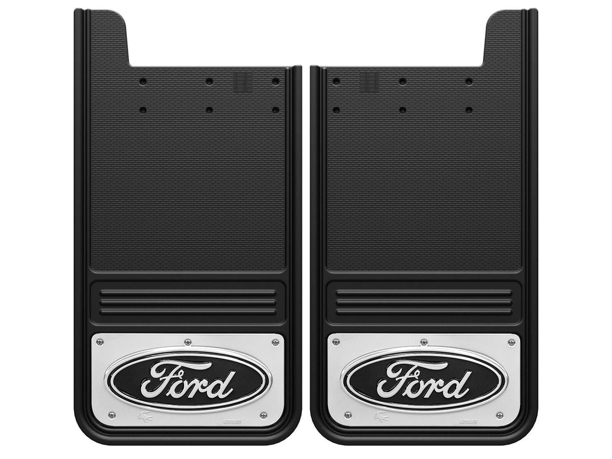 F-150 2015-2020 GATORBACK BLACK/SILVER FORD LOGO SPLASH GUARDS