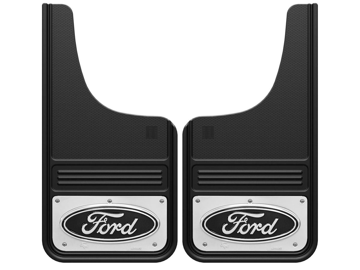 F-150 2015-2020 GATORBACK BLACK/SILVER FORD LOGO SPLASH GUARDS