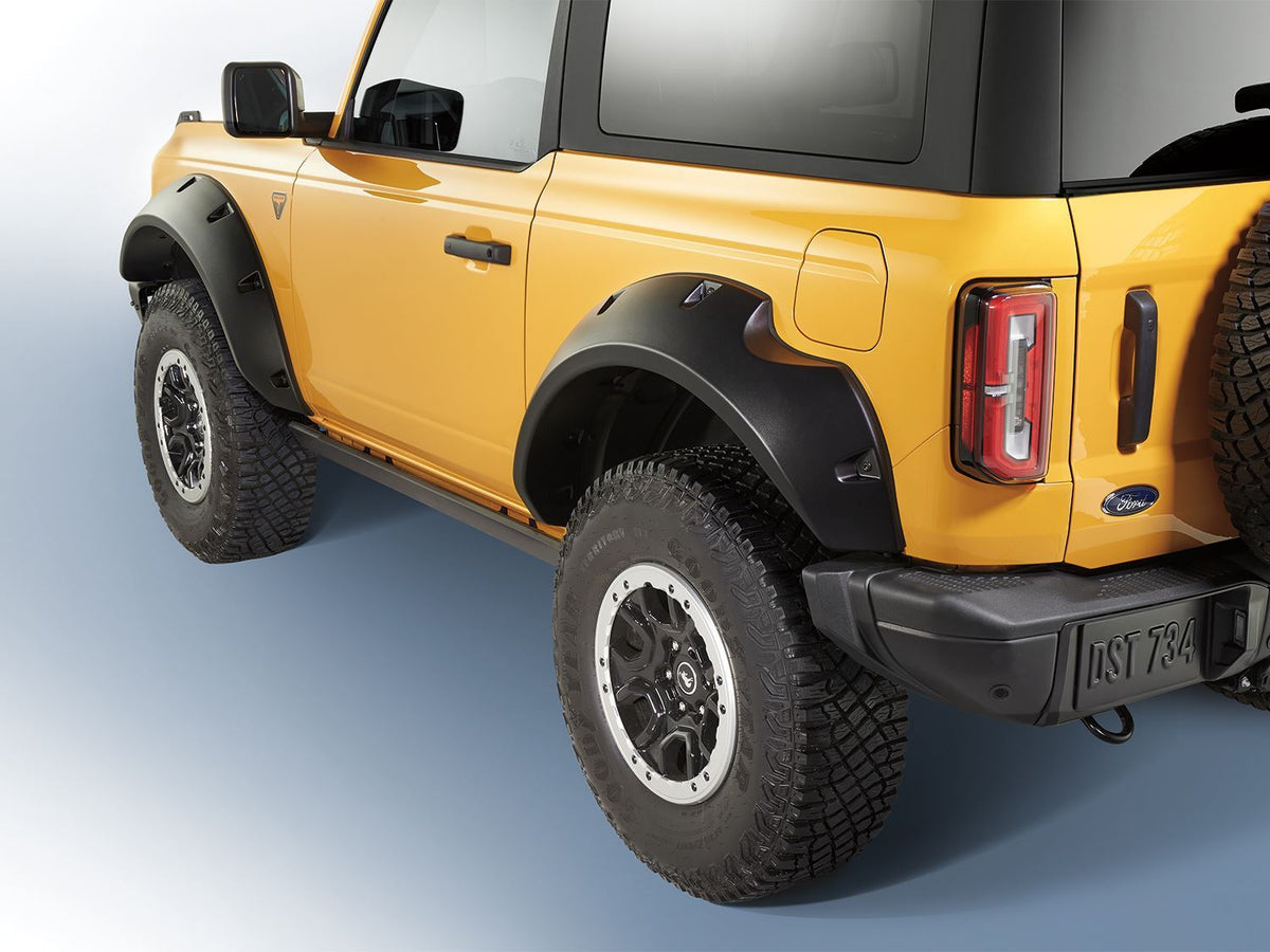 BRONCO 2021-2026 BLACK TEXTURED FENDER FLARES — 2-DOOR