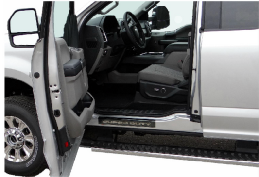 SUPER DUTY 2017-2022 DOOR SILL PLATES — BLACK CHROME, CREW CAB