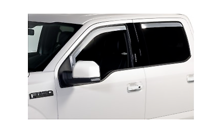 SUPER DUTY 2017-2022 SIDE WINDOW DEFLECTORS — CHROME, 4-PIECE, SUPER CAB