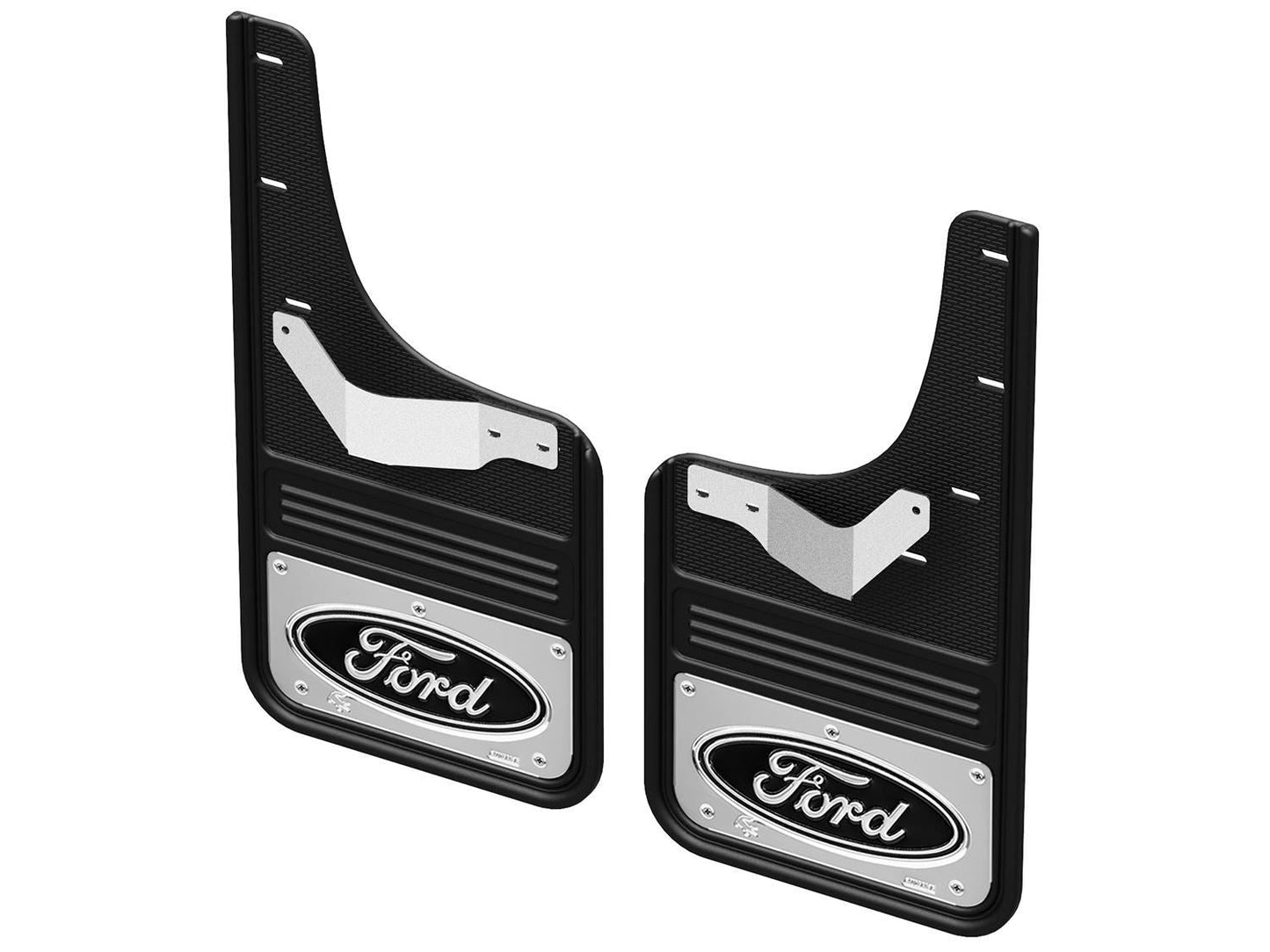 F-150 2021-2022 GATORBACK BLACK & CHROME FORD LOGO SPLASH GUARDS