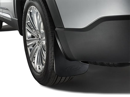 LB5Z-16A550-BA SPLASH GUARDS - MOLDED, BLACK, REAR ONLY, 2-PIECE SET, W/FORD OVAL LOGO