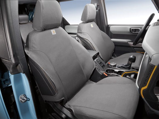 BRONCO 2021-2026 CARHARTT SEAT COVERS BY COVERCRAFT — FRONT, PEBBLE GREY, 4-DOOR