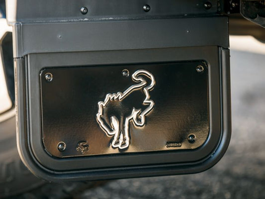 BRONCO 2021-2026 GATORBACK SPLASH GUARDS — FRONT PAIR, BUCKING BRONCO LOGO