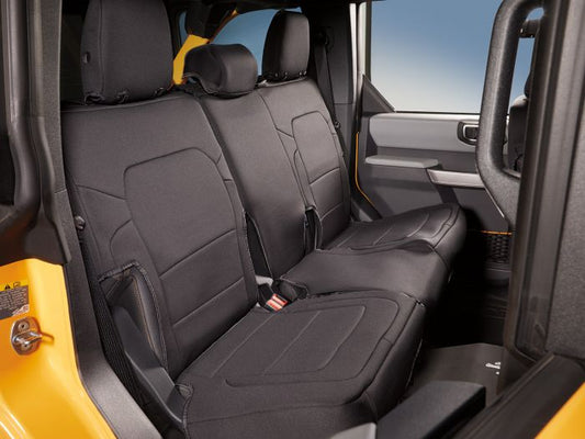 BRONCO 2021-2026 NEOPRENE SEAT COVERS BY COVERKING — REAR WITHOUT ARMREST, BLACK, 4-DOOR